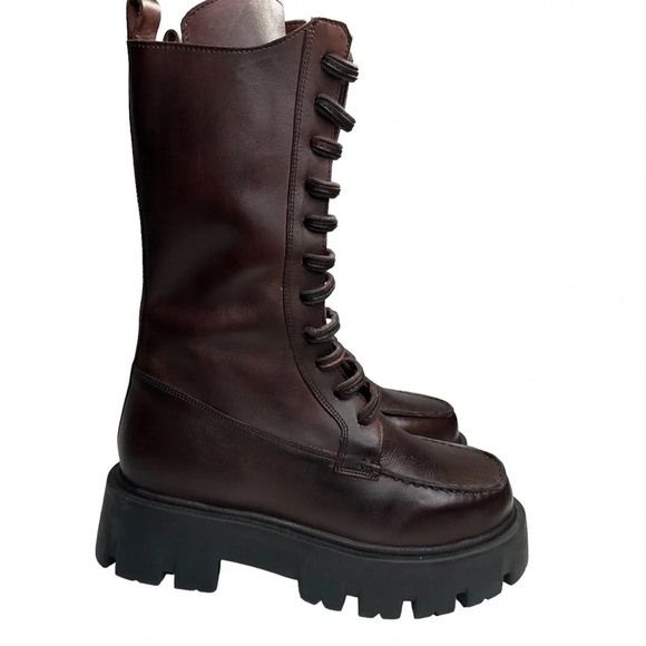 NWOT Free People Jones Lug Sole Combat Boot in Hot Fudge. Sz: 7 - Picture 6 of 12